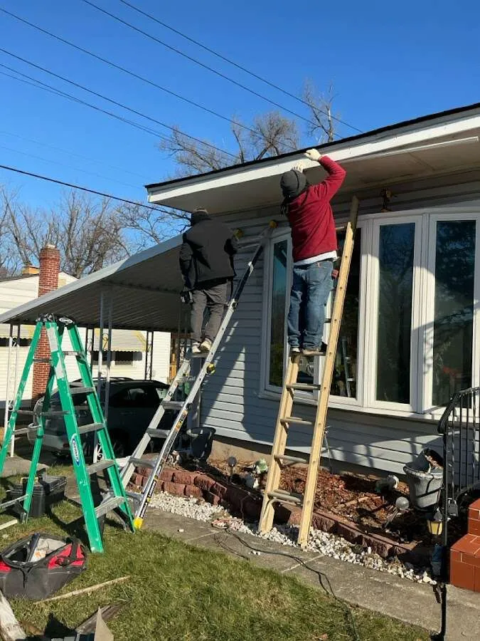 Restoration crew performing exterior repair in Casper